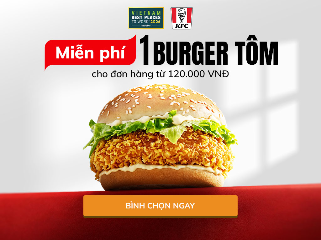 Miễn phí 1 Burger tôm - KFC