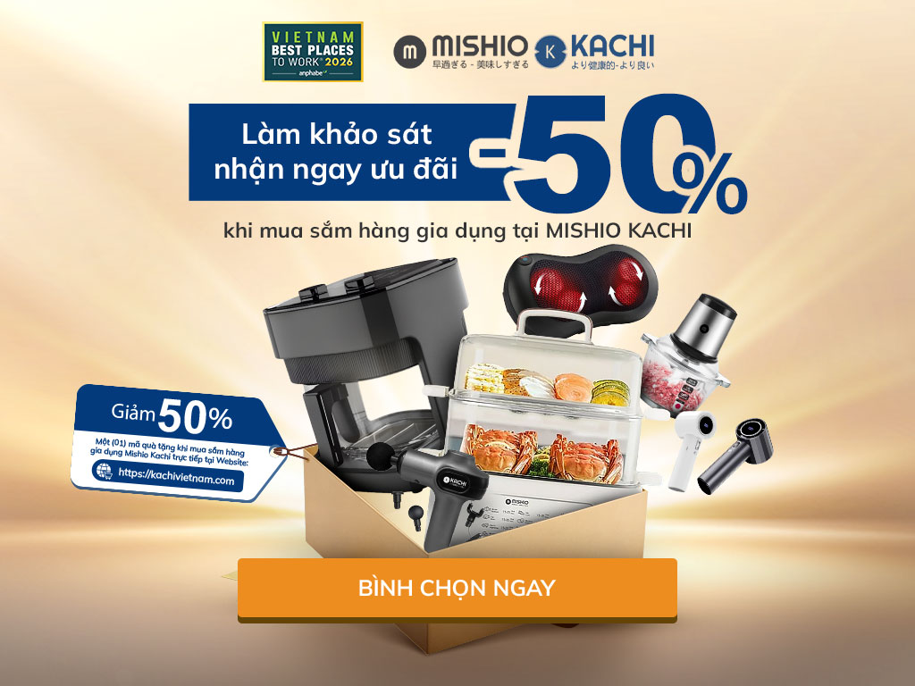 Giảm 50% khi mua sắm hàng gia dụng tại MISHIO KACHI